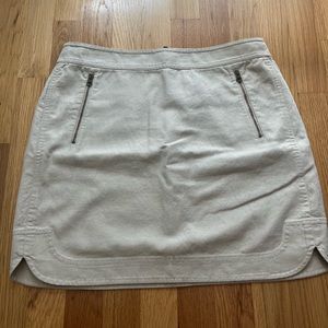 J Crew Tan Canvas Zip Pocket Skirt